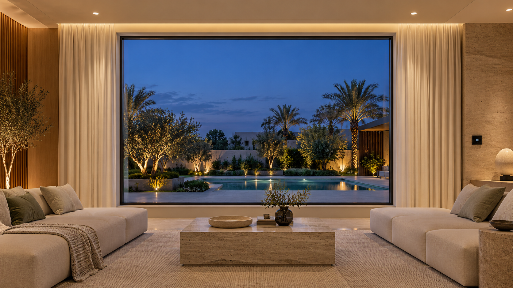 Illustrative smart villa living room